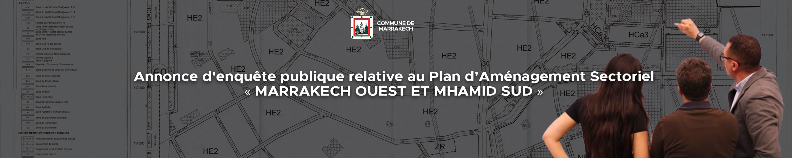Annonce d'enquête publique relative au Plan d’Aménagement Sectoriel « MARRAKECH OUEST ET MHAMID SUD » de la ville de Marrakech