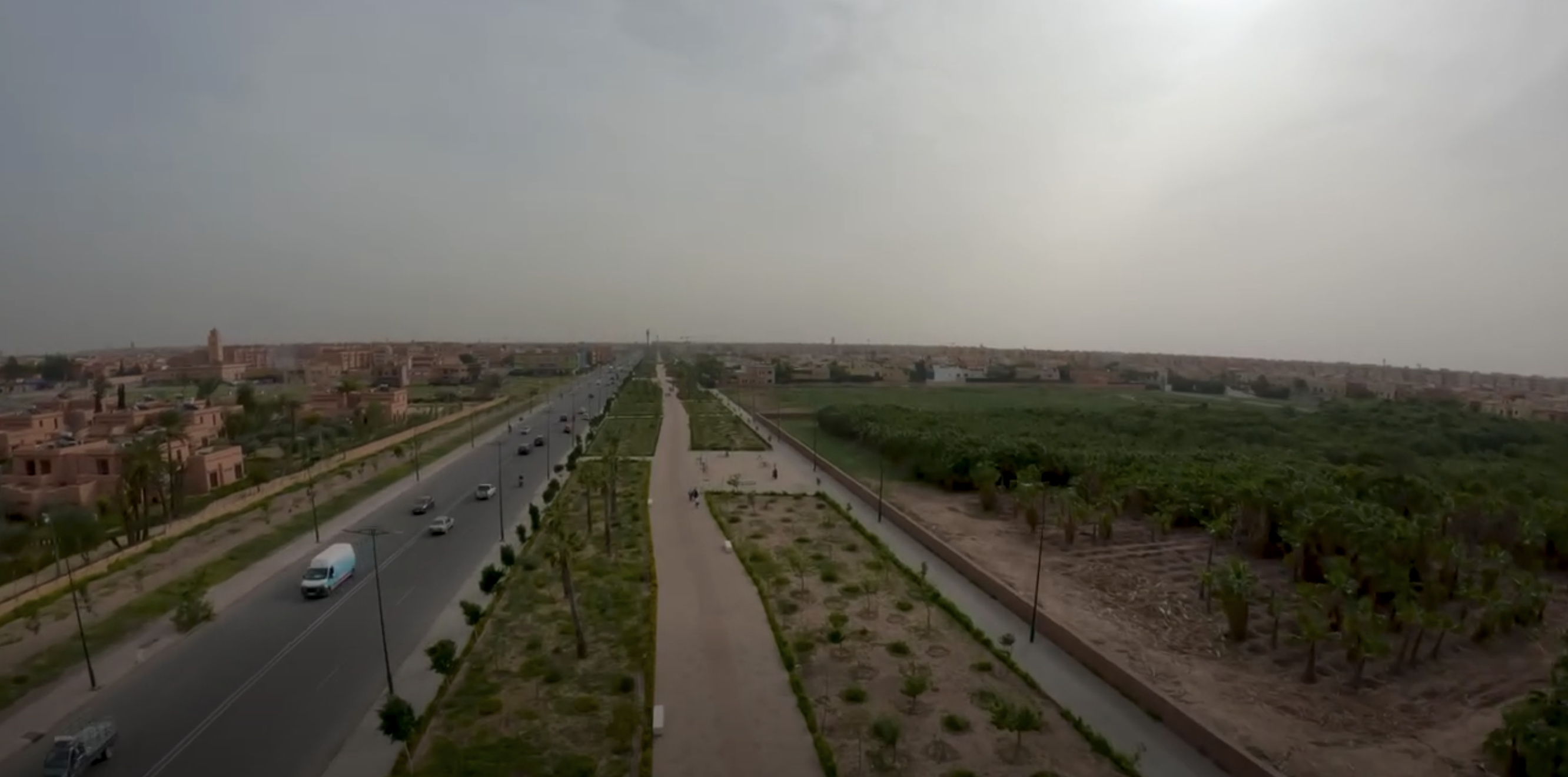 Aménagement d'un parc sur la voie de contournement d'Abouab Marrakech