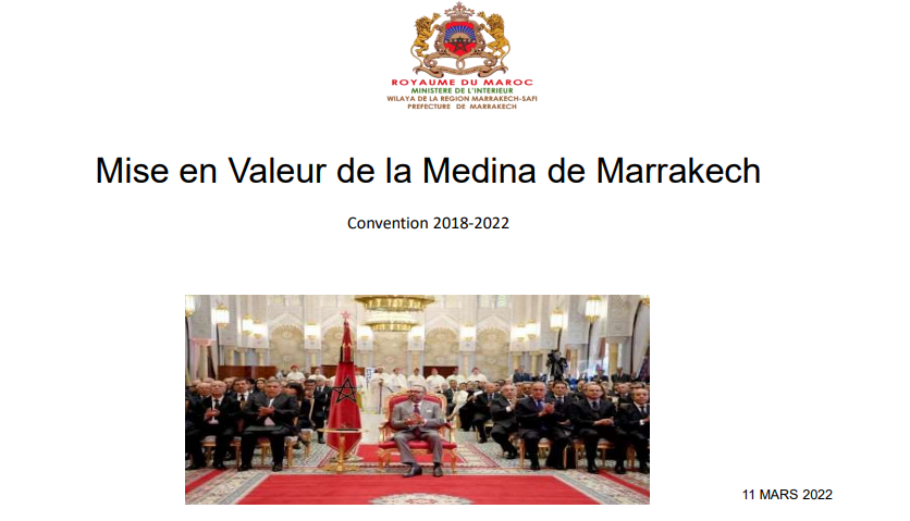 Mise en Valeur de la Medina de Marrakech Convention 2018-2022 