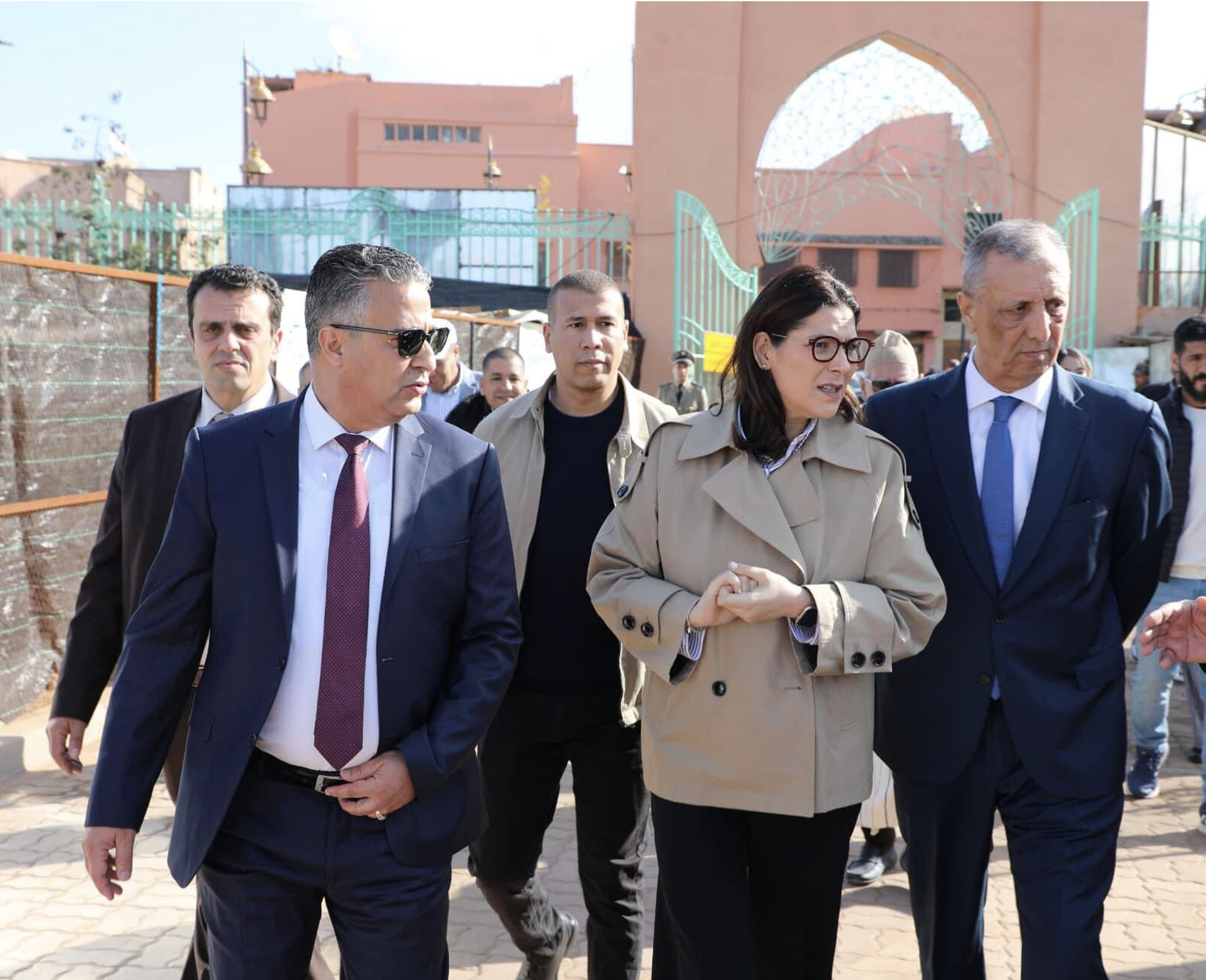 Visite de terrain pour s'enquérir de l'avancement des travaux de réhabilitation des jardins historiques 