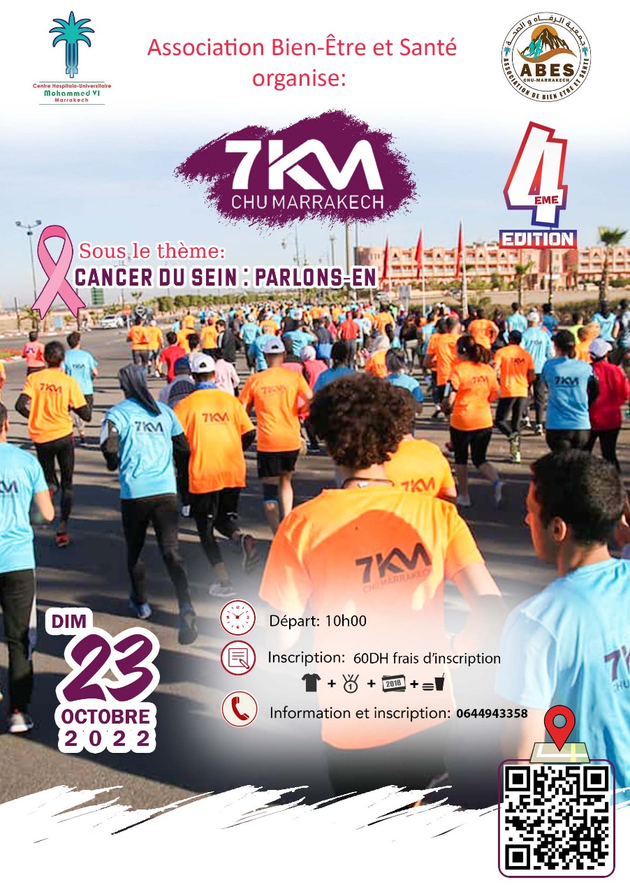 Association Bien-Être et santé organise 4éme édition: 7 km CHU MARRAKECH 